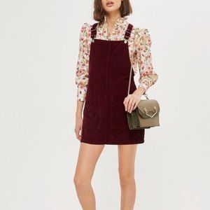Topshop Corduroy Pinafore Overall Dress